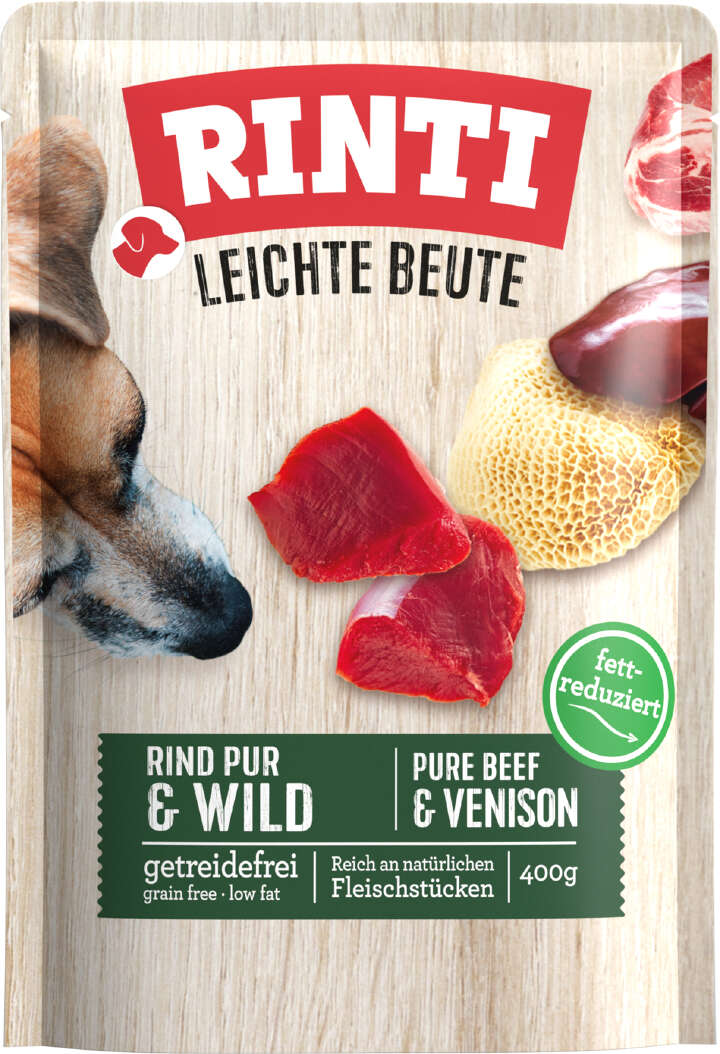 RINTI Hunde-Nassfutter Leichte Beute Rind pur+Wild